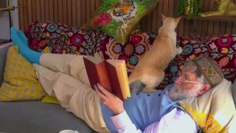 The Circle 2019: Tim Wilson with his cat Bey